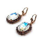 Earrings by Mariana Woman Glamorous Moonlight and Violet Swarovski Crystals - Image 2