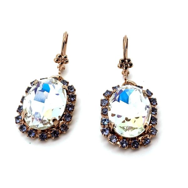 Earrings by Mariana Woman Glamorous Moonlight and Violet Swarovski Crystals