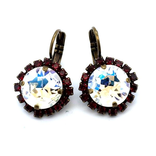Earrings by Mariana Woman Stunning Moonlight and Ruby Swarovski Crystals