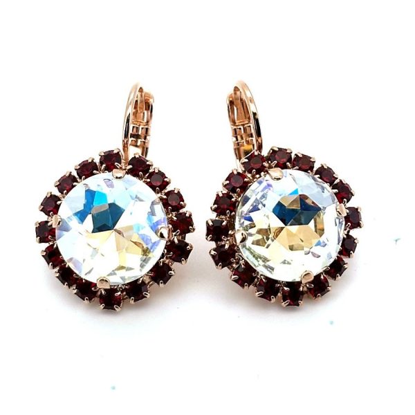 Earrings by Mariana Woman Gorgeous Moonlight and Ruby Swarovski Crystals