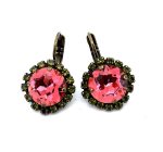 Earrings by Mariana Woman Adorable Rose and Olivine Swarovski Crystals