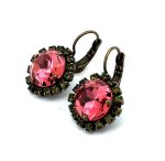 Earrings by Mariana Woman Adorable Rose and Olivine Swarovski Crystals - Image 2