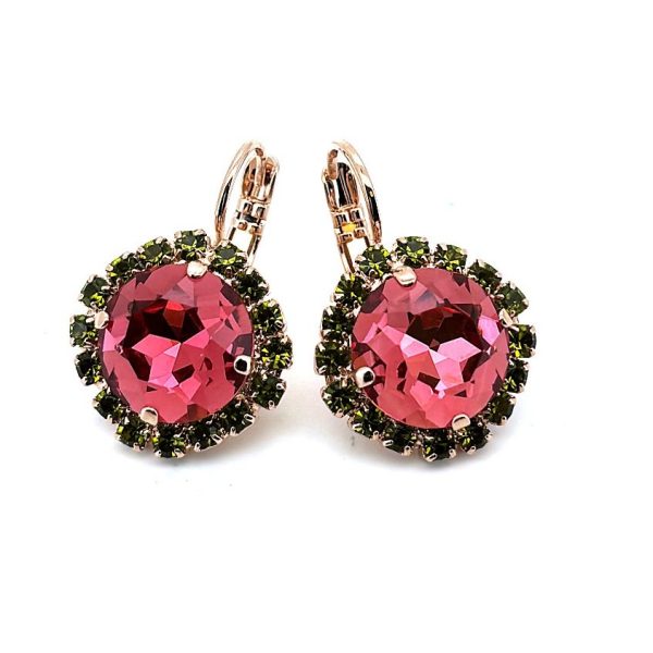 Earrings by Mariana Woman Precious Rose and Olivine Swarovski Crystals