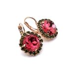 Earrings by Mariana Woman Precious Rose and Olivine Swarovski Crystals - Image 3