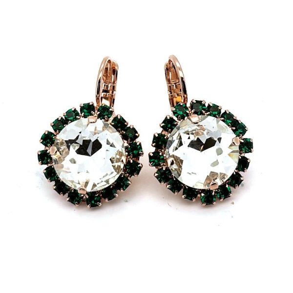 Earrings by Mariana Woman Timeless Clear and Emerald Swarovski Crystals