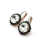 Earrings by Mariana Woman Timeless Clear and Emerald Swarovski Crystals - Image 2