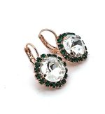 Earrings by Mariana Woman Timeless Clear and Emerald Swarovski Crystals - Image 3