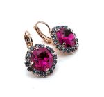Earrings by Mariana Woman Charming Fuchsia and Sapphire Swarovski Crystals - Image 3