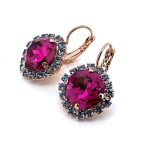 Earrings by Mariana Woman Charming Fuchsia and Sapphire Swarovski Crystals - Image 2