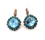 Earrings by Mariana Woman Fab Aquamarine and Zircon Swarovski Crystals