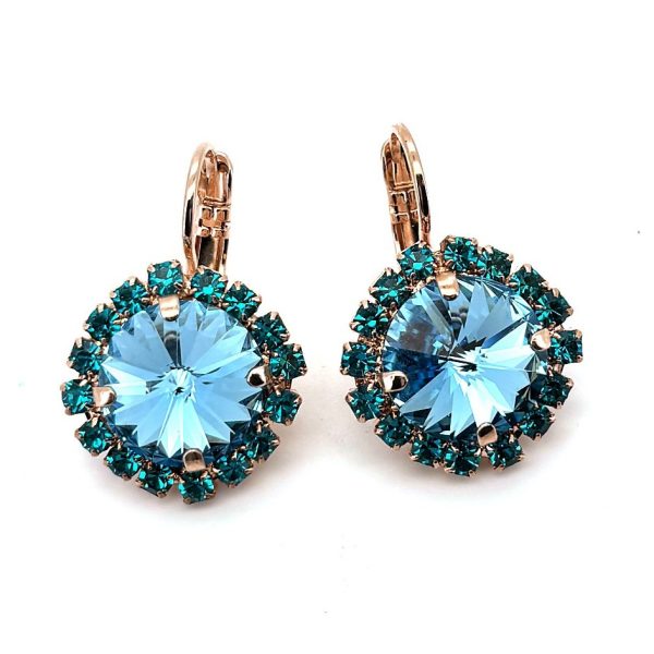 Earrings by Mariana Woman Fab Aquamarine and Zircon Swarovski Crystals