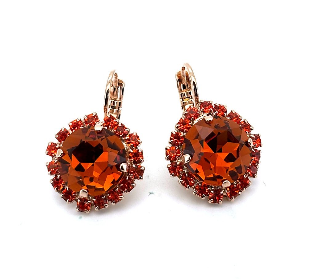 E-1137-1R-236203-RG6 (1) Earrings by Mariana Woman Sassy Hyacinth and Topaz Swarovski Crystals - Image 1