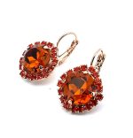 Earrings by Mariana Woman Sassy Hyacinth and Topaz Swarovski Crystals - Image 2