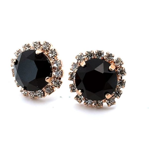 Earrings by Mariana Woman Exquisite Jet and Clear Swarovski Crystals
