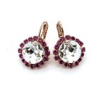 Earrings by Mariana Woman Sophisticated Clear and Fuchsia Swarovski Crystals