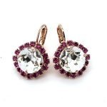 Earrings by Mariana Woman Sophisticated Clear and Fuchsia Swarovski Crystals