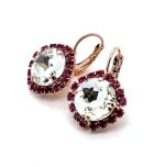 Earrings by Mariana Woman Sophisticated Clear and Fuchsia Swarovski Crystals - Image 2