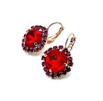 Earrings by Mariana Woman Opulent Siam and Fuchsia Swarovski Crystals - Image 2
