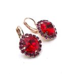 Earrings by Mariana Woman Opulent Siam and Fuchsia Swarovski Crystals - Image 3