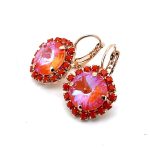 Earrings by Mariana Woman Beautiful Sunset and Coral Swarovski Crystals - Image 2