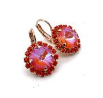 Earrings by Mariana Woman Beautiful Sunset and Coral Swarovski Crystals - Image 3
