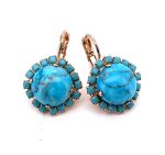 Earrings by Mariana Woman Precious Turquoise Mineral Swarovski Crystals