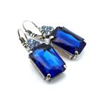 Earrings By Mariana Woman Classy Royal Blue and Aquamarine Swarovski Crystals-SP - Image 3