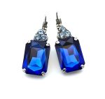 Earrings By Mariana Woman Classy Royal Blue and Aquamarine Swarovski Crystals-SP - Image 2