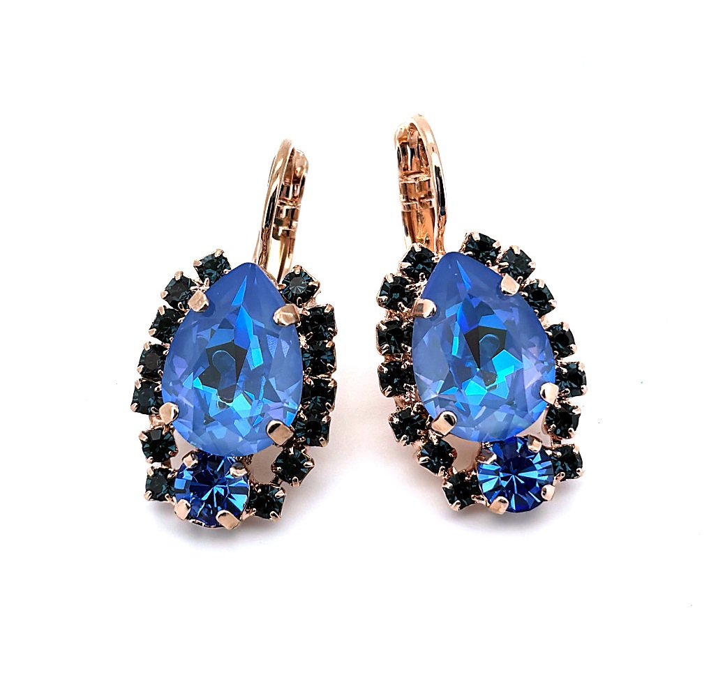 E-1259-1-1137-RG6 (1) Earrings by Mariana Woman Glamorous Ocean and Montana Swarovski Crystals - Image 1