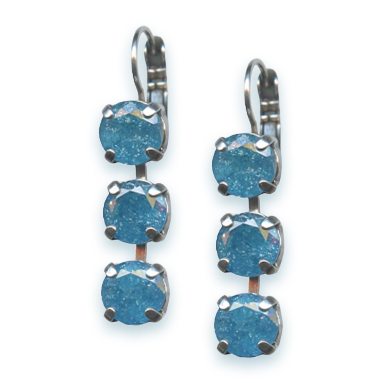 E-1440-1-013ZIR-SP6 (1) Earrings by Mariana Woman Precious Aquamarine Ice Swarovski Crystals - Image 1