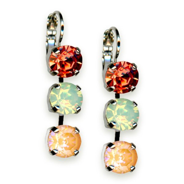 Earrings by Mariana Woman Beautiful Peach and Opal Swarovski Crystals