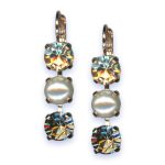 Earrings by Mariana Woman Elegant Pearl and Golden Swarovski Crystals - Image 3