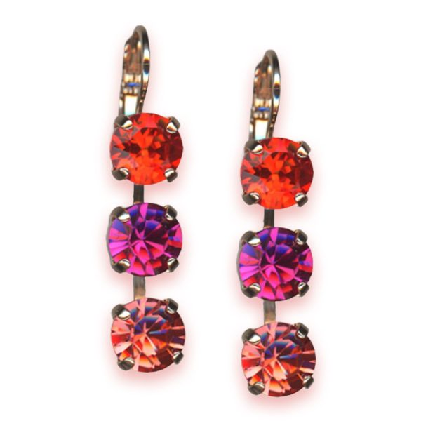 Earrings by Mariana Woman Stunning Siam and Fuchsia Swarovski Crystals