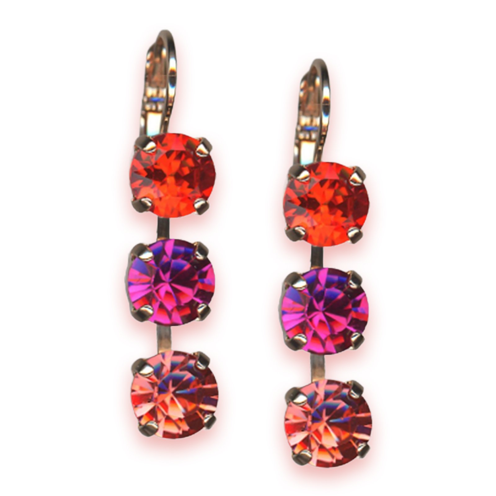 E-1440-1-1135-RG6 (1) Earrings by Mariana Woman Stunning Siam and Fuchsia Swarovski Crystals - Image 1