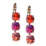 Earrings by Mariana Woman Stunning Siam and Fuchsia Swarovski Crystals - Image 2