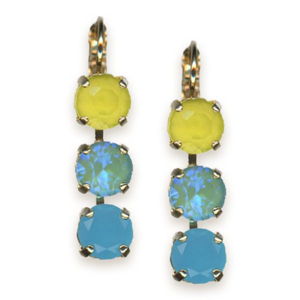 Earrings by Mariana Woman Adorable Yellow and Blue Swarovski Crystals