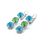 Earrings by Mariana Woman Charming Peridot and Aqua Swarovski Crystals