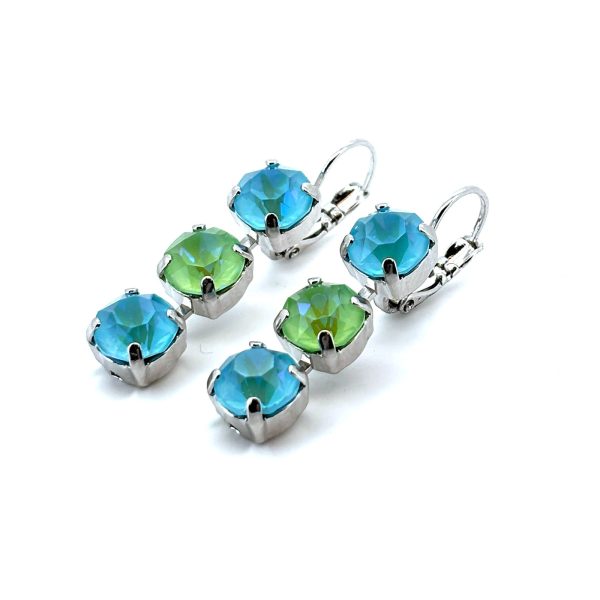 Earrings by Mariana Woman Charming Peridot and Aqua Swarovski Crystals