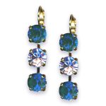 Earrings by Mariana Woman Glamorous Aqua and Violet Swarovski Crystals - Image 3