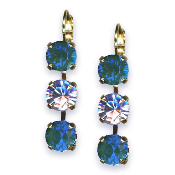 Earrings by Mariana Woman Glamorous Aqua and Violet Swarovski Crystals