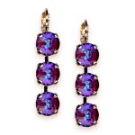 Earrings by Mariana Woman Elegant Plum Swarovski Crystals - Image 2
