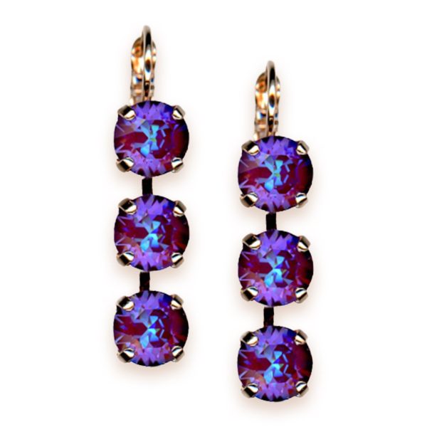 Earrings by Mariana Woman Elegant Plum Swarovski Crystals