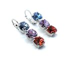 Earrings by Mariana Woman Chic Sapphire and Peach Swarovski Crystals - Image 4