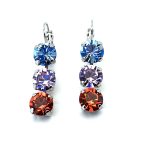 Earrings by Mariana Woman Chic Sapphire and Peach Swarovski Crystals - Image 2