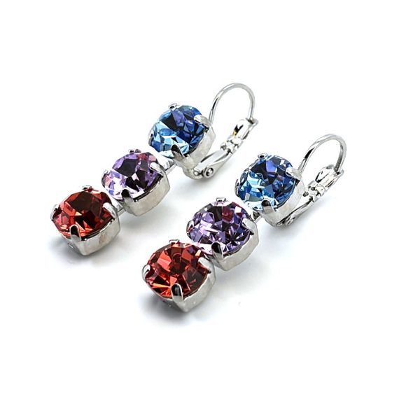 Earrings by Mariana Woman Chic Sapphire and Peach Swarovski Crystals