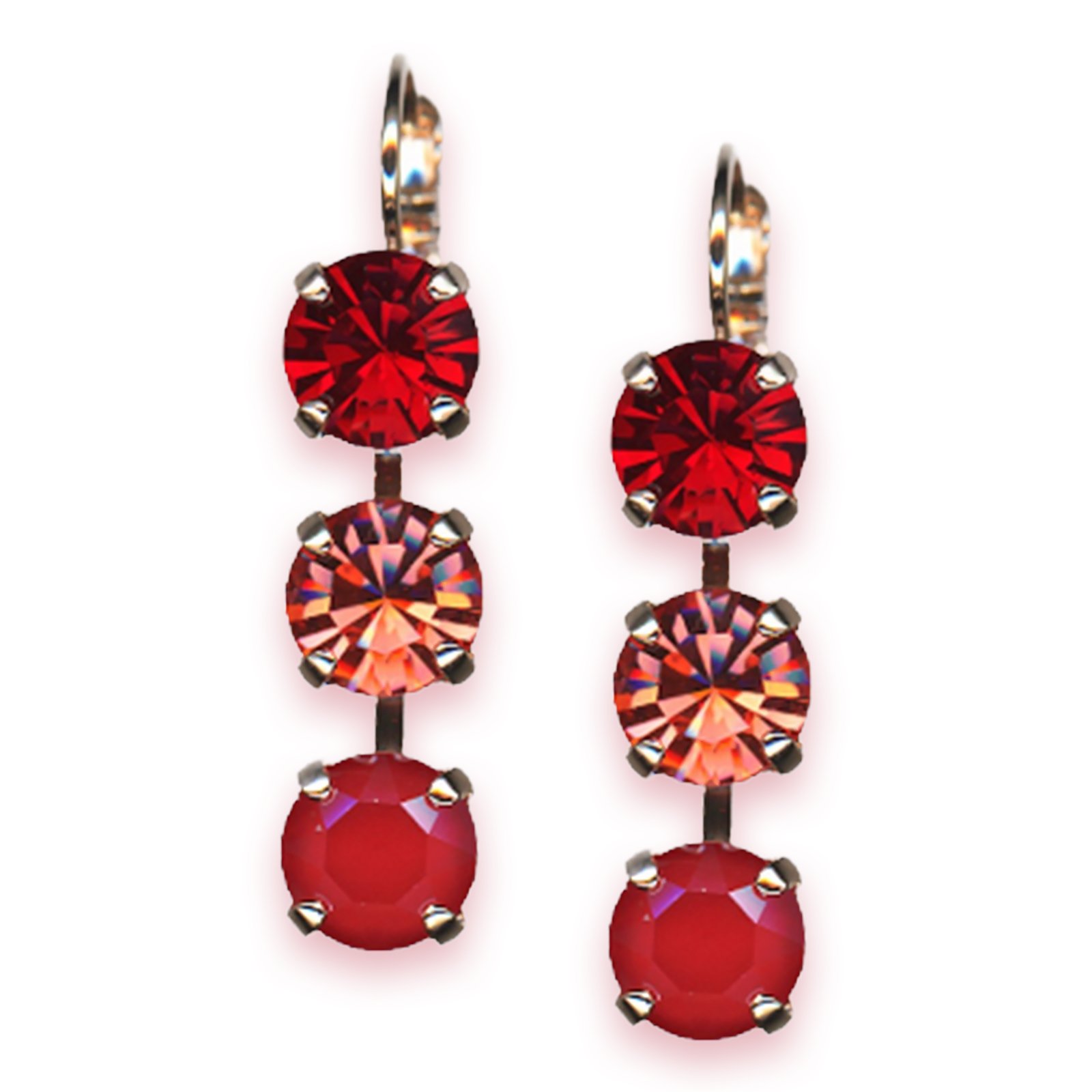 E-1440-1-21401-RG6 (1) Earrings by Mariana Woman Sophisticated Siam and Red Swarovski Crystals - Image 1