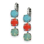 Earrings by Mariana Woman Timeless Turquoise and Coral Swarovski Crystals