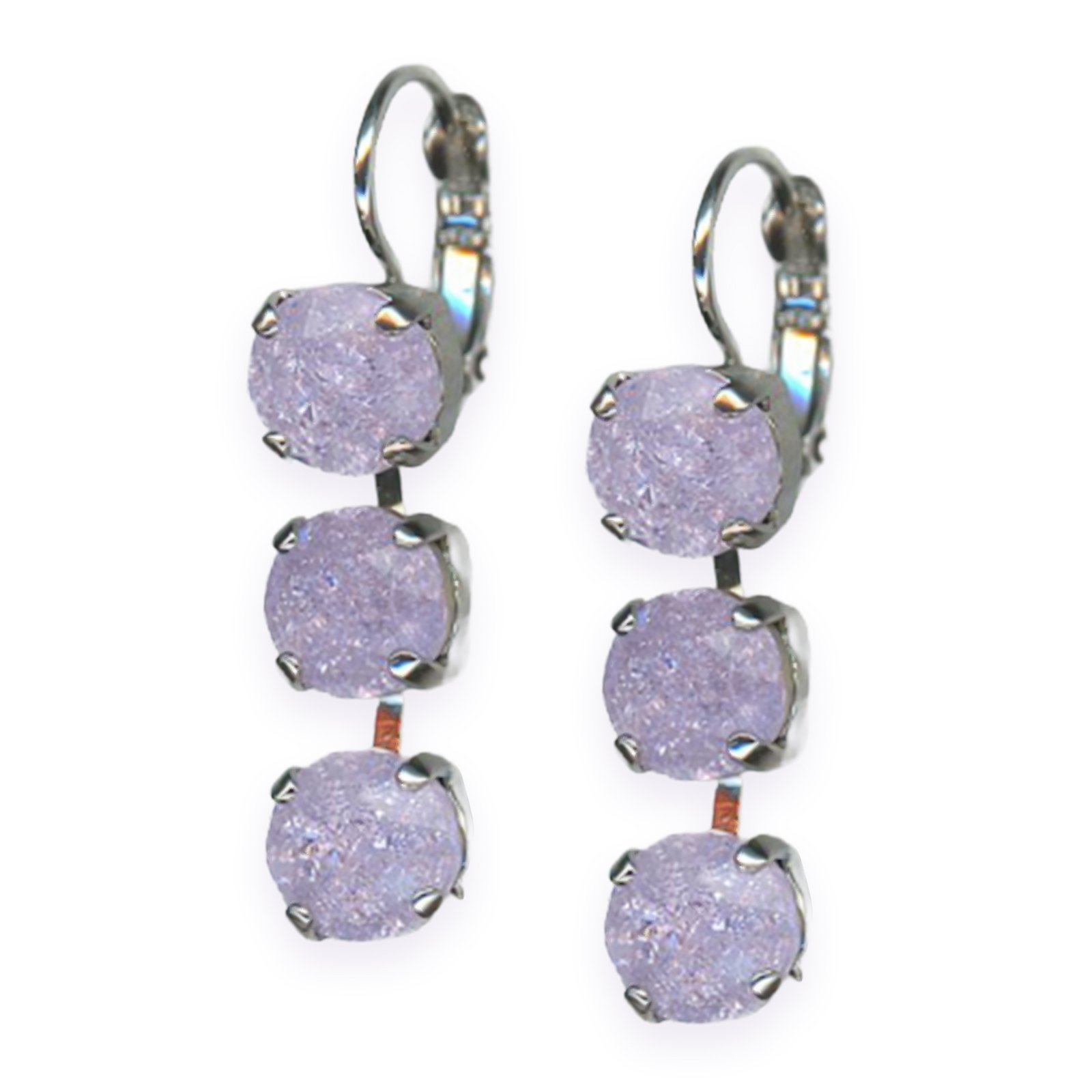 E-1440-1-371ICE-RO6 (1) Earrings by Mariana Woman Glitzy Violet Ice Swarovski Crystals - Image 1