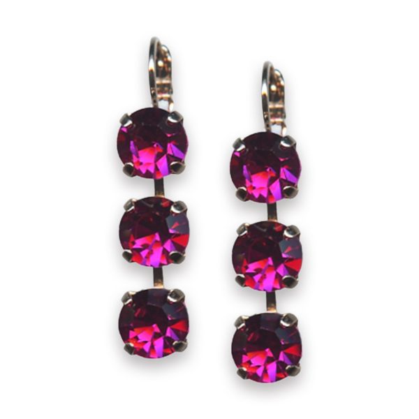 Earrings by Mariana Woman Stunning Fuchsia Swarovski Crystals