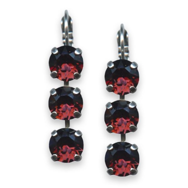 Earrings by Mariana Woman Elegant Burgundy Swarovski Crystals